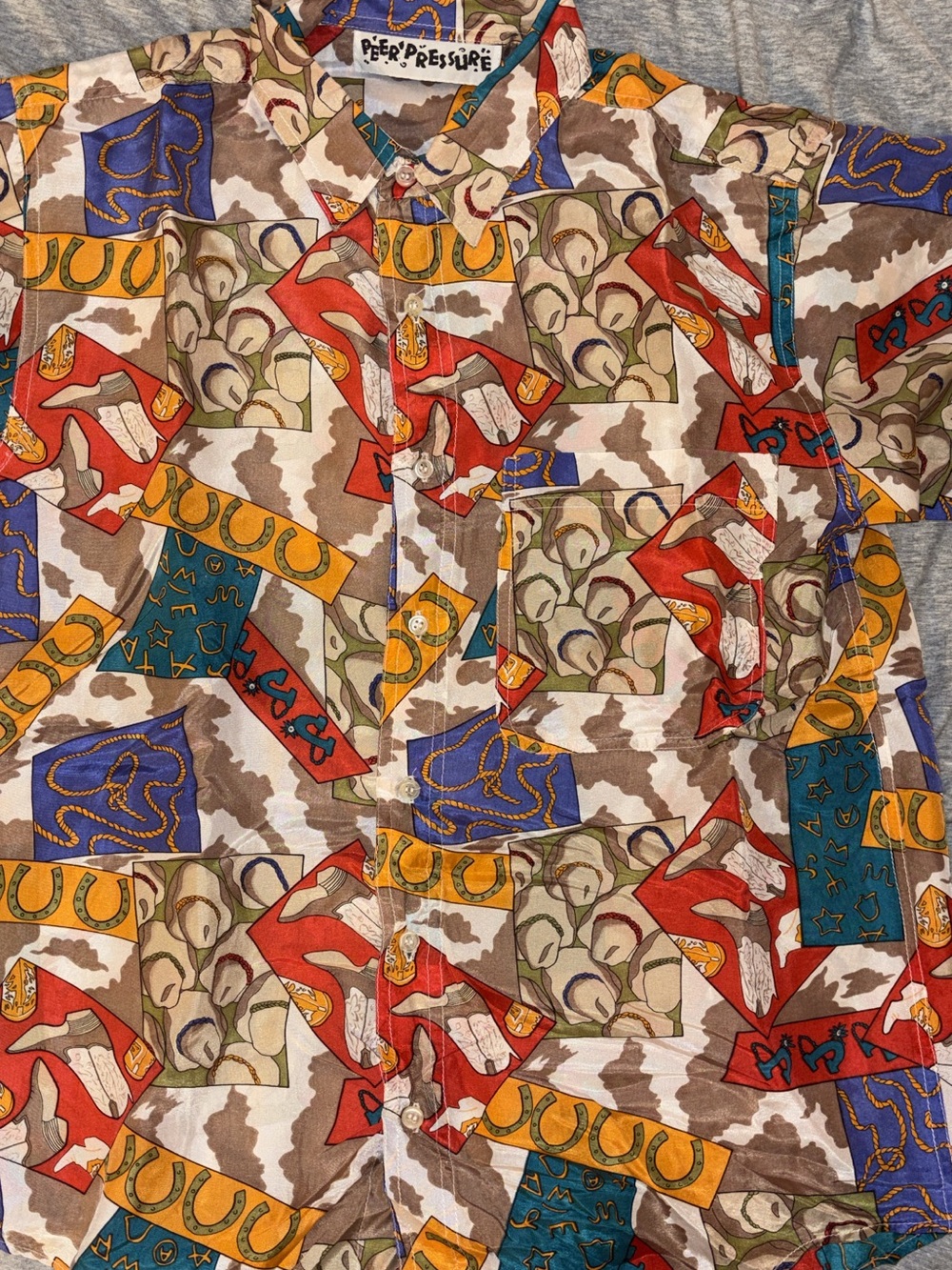 Men’s Multicolor Patterned Button-Up Shirt